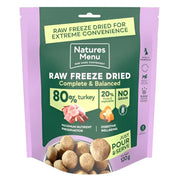 Natures Menu freeze dried 80/20 turkey dog food 120g pack