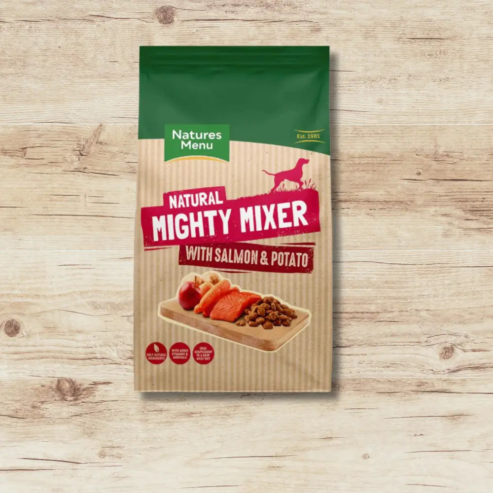 Natures Menu Mighty Mixer Salmon Biscuit Dog Food Bag