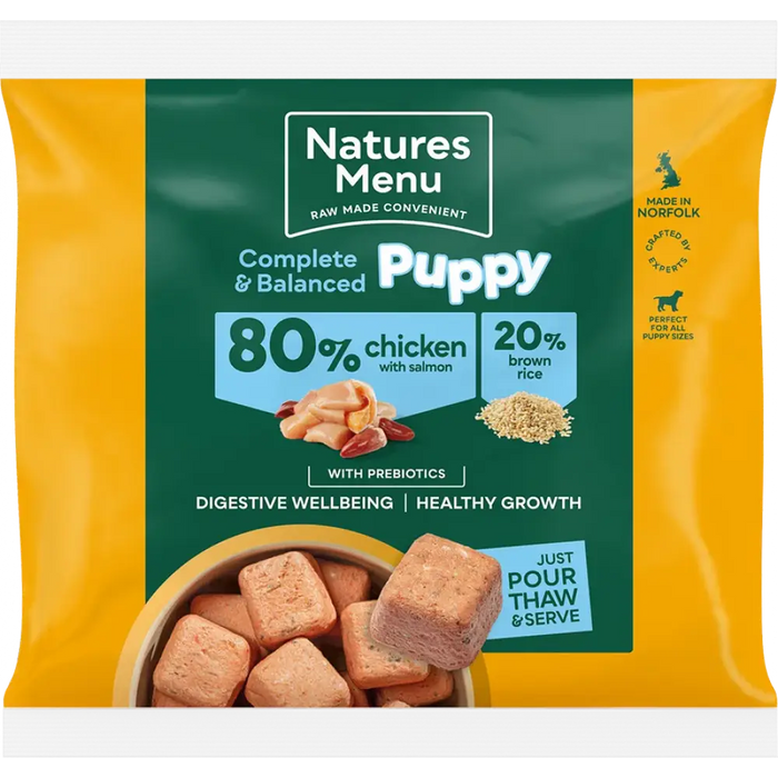 Natures Menu Complete & Balanced Puppy Chicken with Salmon and Brown Rice Complete Food | Natural raw food for puppies
