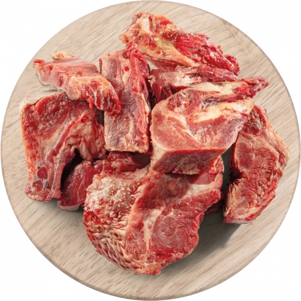 Natures Menu raw beef chunks, ultimate chewing meat for dogs