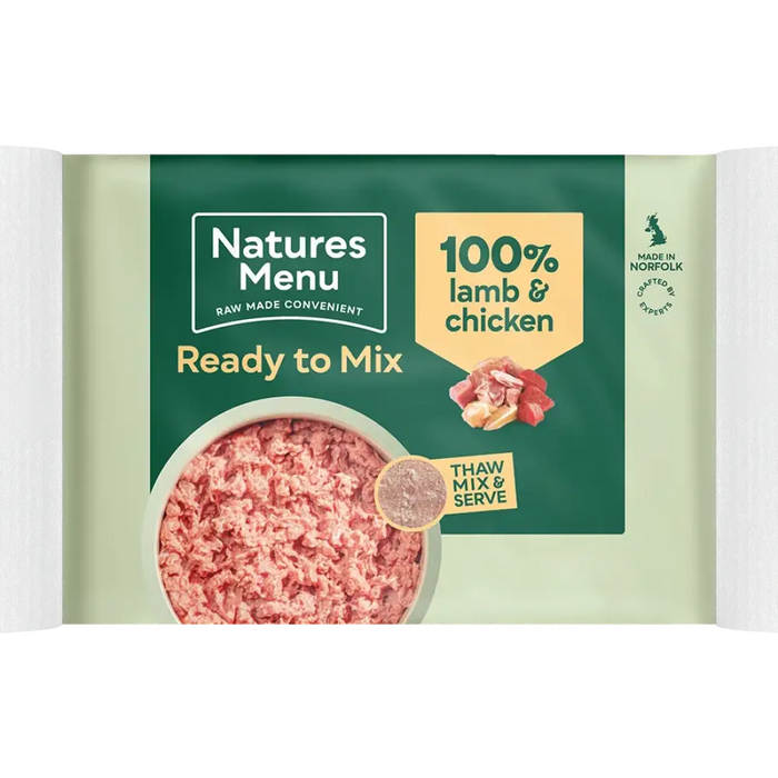 Natures Menu Raw Lamb & Chicken Mince Blocks | Natural raw dog food