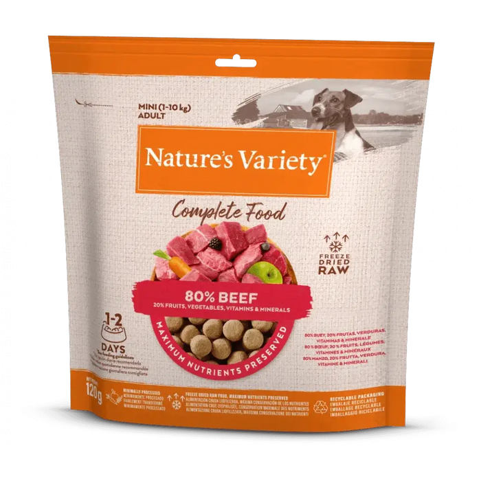 Nature's Variety Complete Freeze Dried Food - Beef 120g Dog Food - Dry Natures Variety