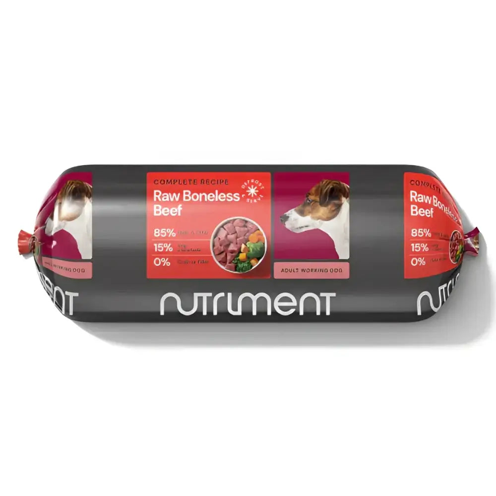 Nutriment’s raw boneless beef formula for dogs, 1.4kg roll