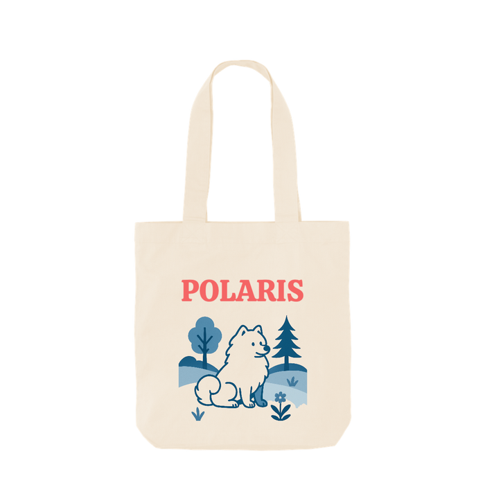 Pets Personalised Organic Tote Bag Poster Design - Samoyed