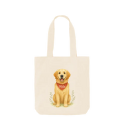 Golden Retriever breed fur colour on certified organic cotton twill weave tote bag