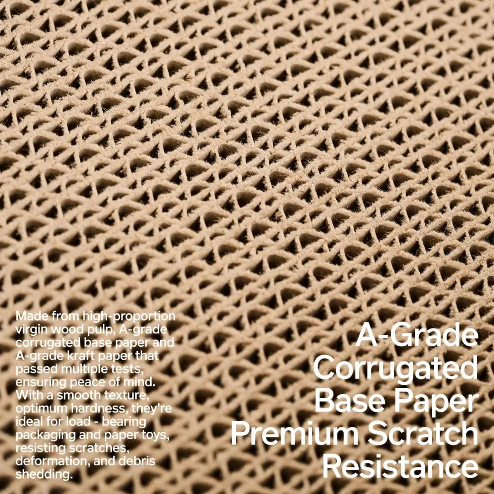 Premium beige a-grade corrugated base paper with intricate diamond pattern for Pidan Box Cat Scratcher