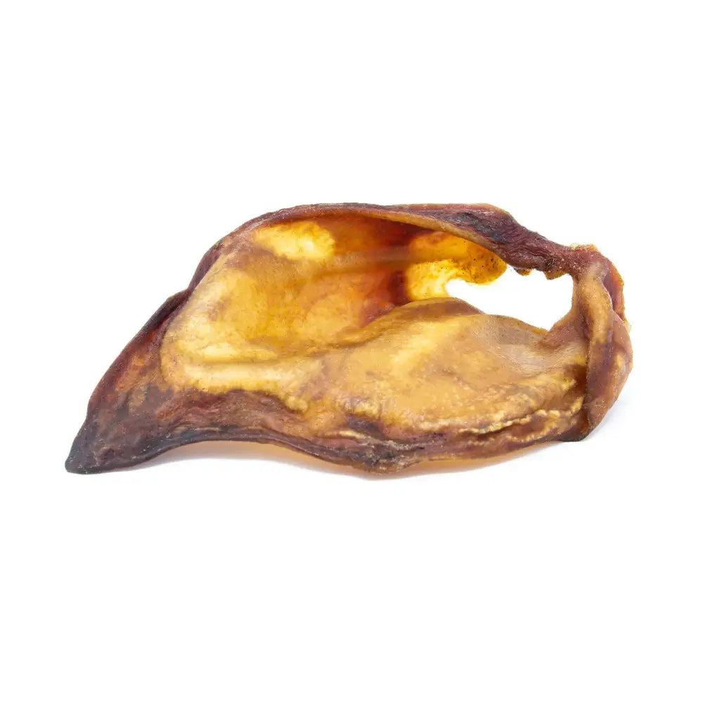 Amber Pig Ear Natural Dog Chew Toy with Bark Texture