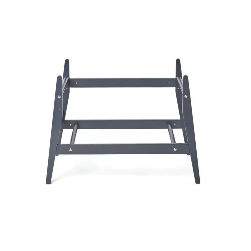 Dark gray wooden baby crib rail in Pup & Kit PetNest bedside stand