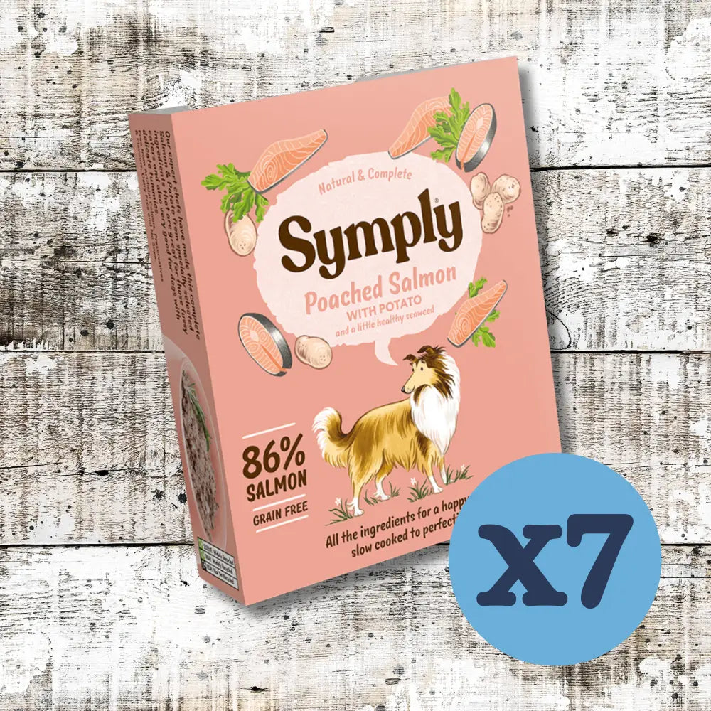 Symply Poached Salmon Grain Free Adult Wet Dog Food Tray 86% Salmon