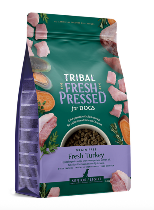 Tribal Fresh Pressed Senior/Light Turkey - Natural Dry Dog Food