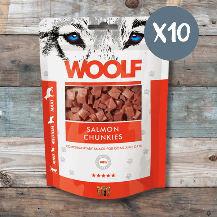 Woolf Salmon Chunkies - Box of 10 - Natural Treats For Dogs