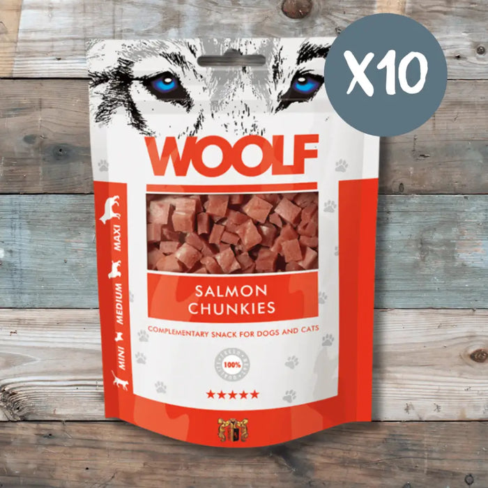 Woolf Salmon Chunkies - Box of 10 - Natural Treats For Dogs