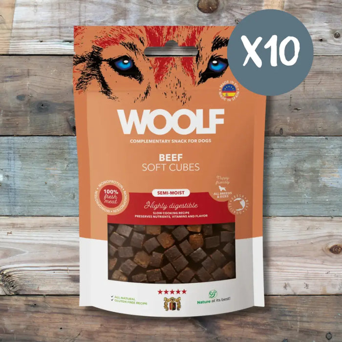 Woolf Soft Cubes Beef - Box of 10 - Natural Treats For Dogs