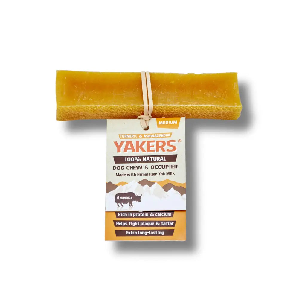 Yakers Turmeric Dog Chew: 100% natural dog chew from yak milk with lime juice