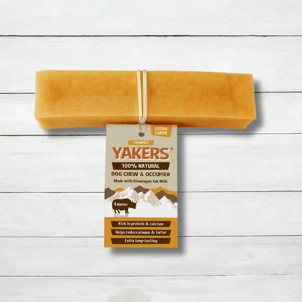 Yakers Turmeric Dog Chew: 100% natural dog chew from yak milk and lime juice