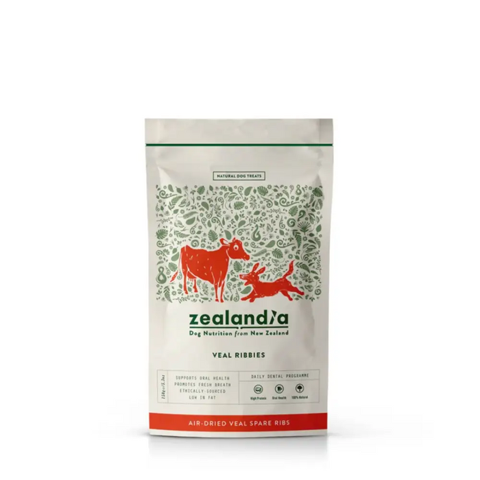 Zealandia dog treat package on a white background