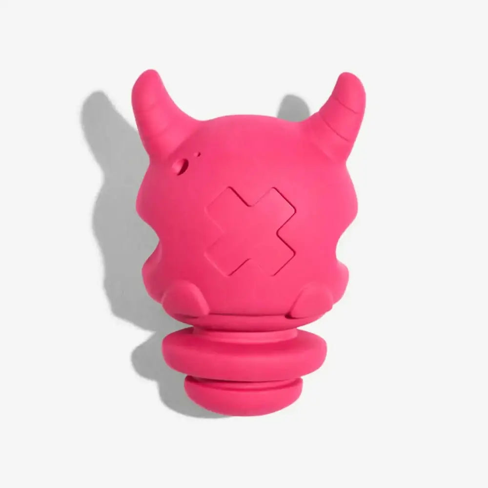 Pink Zee.Dog Mr.X dog toy devil head figurine in natural rubber