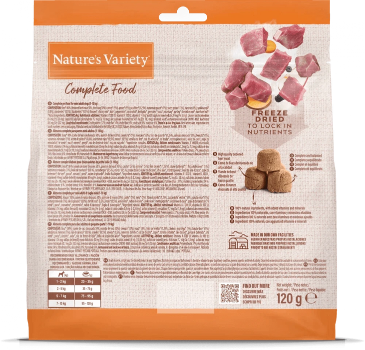 Nature's Variety Complete Freeze Dried Food - Beef 120g Dog Food - Dry Natures Variety