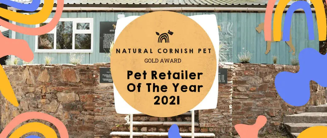 Gold award plaque for Natural Cornish Pet retailer of the year 2021
