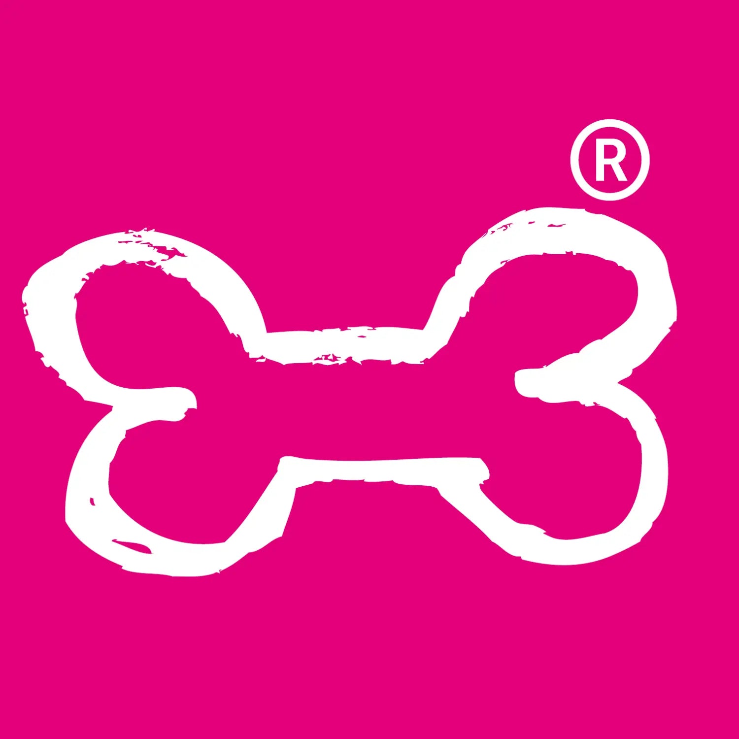 White bone-shaped cookie cutter with ® on pink background from Doodlebone® Originals dog collection.