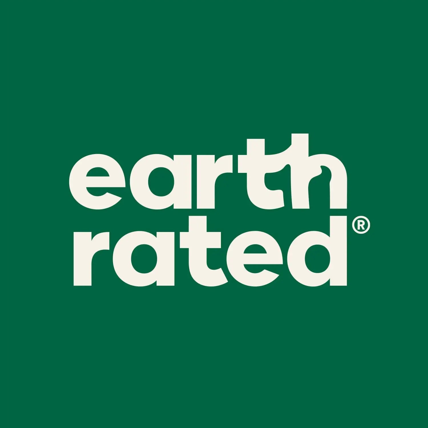 Earth Rated logo on green background for eco friendly pet supplies
