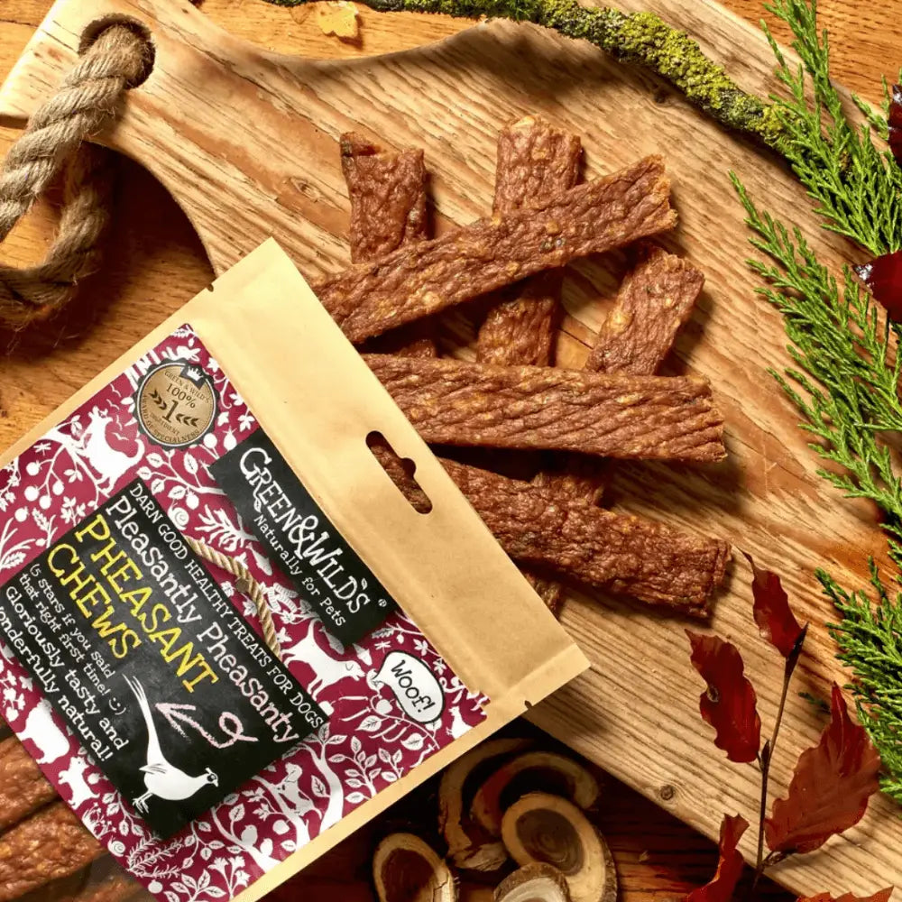 Green & Wilds pheasant chews in eco-friendly pet supplies collection