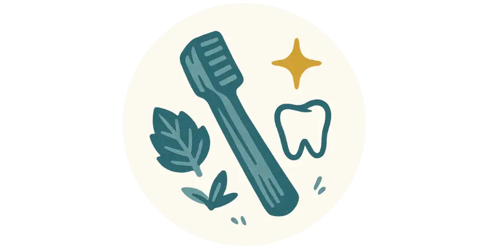 Blue toothbrush with natural dental chews design to reduce plaque and freshen breath