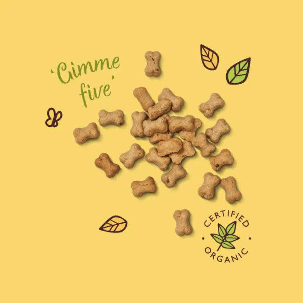 Organic light brown bone-shaped dental chews from Lily’s Kitchen natural pet shop
