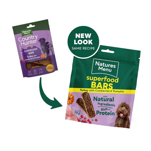 Natures Menu Country Hunter turkey with cranberries and pumpkin superfood bar
