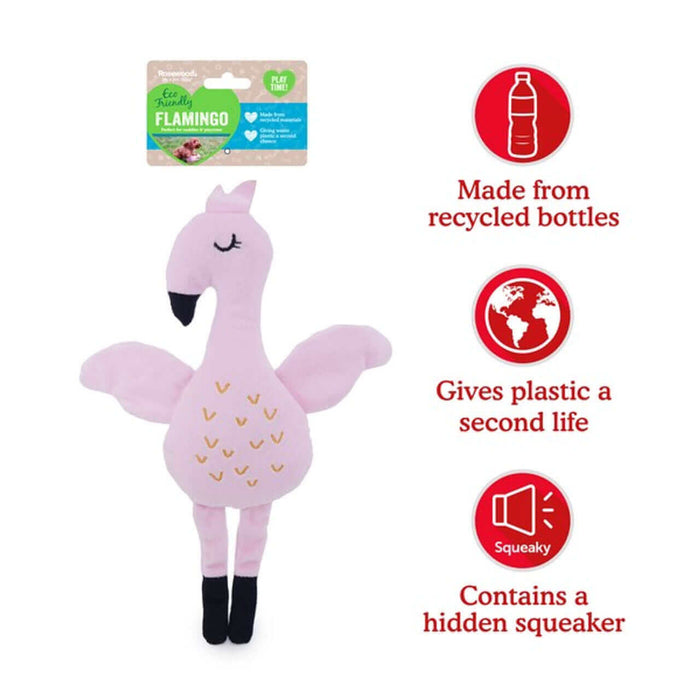Rosewood ECO Friendly Flamingo dog toy. Available Online At The Pets Larder Natural Pet Shop.