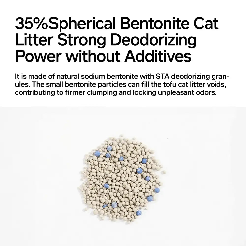 3-in-1 blend cat litter with tofu spherical bentonite clay