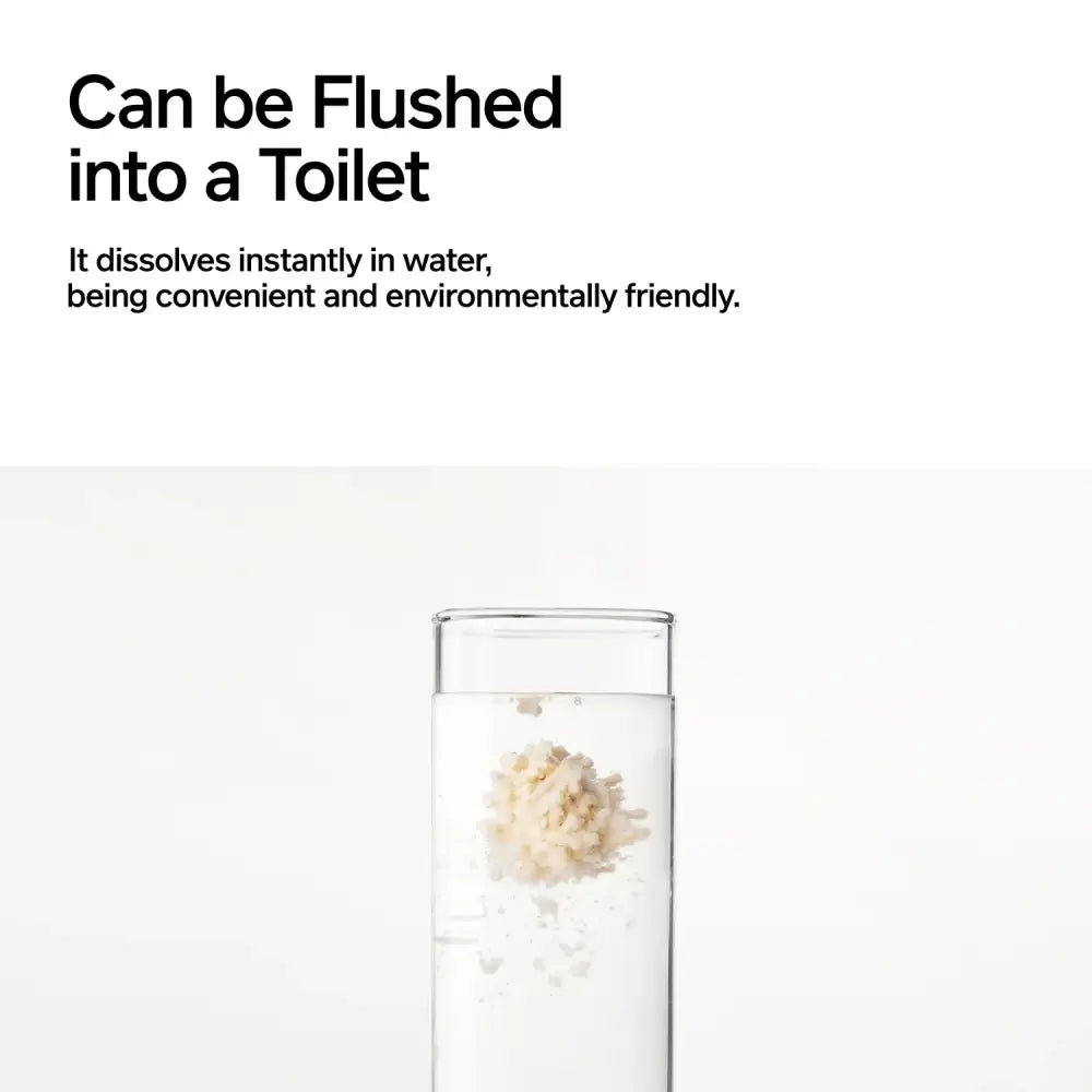 White flower-shaped 3-in-1 blend cat litter dissolving in water