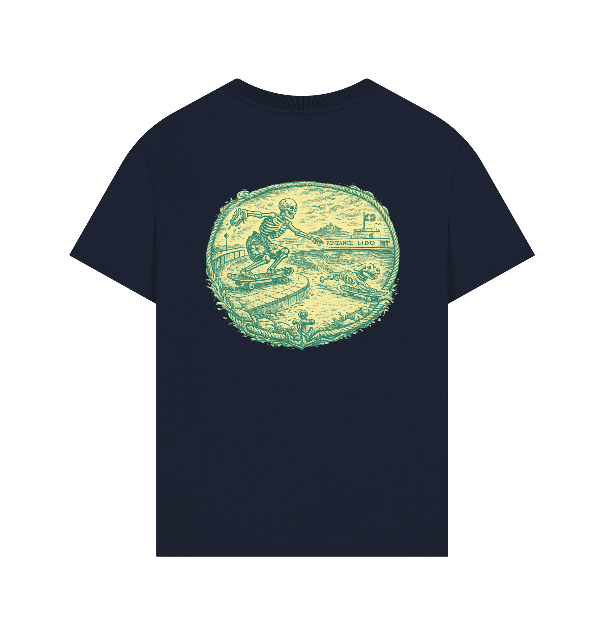 Navy Printed T-shirt Back