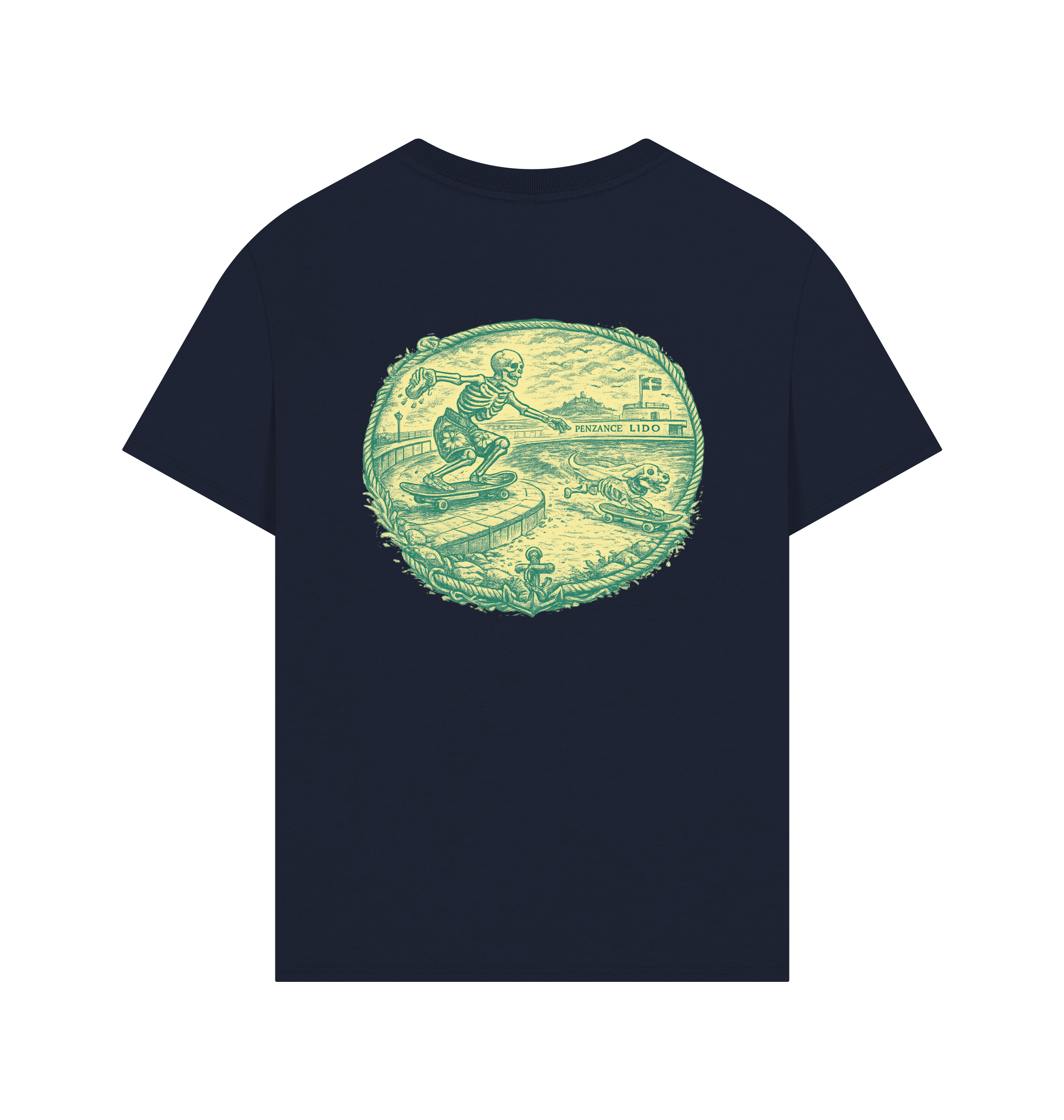 Navy Printed T-shirt Back
