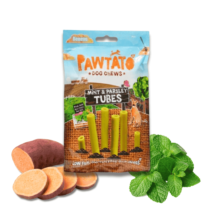 Benevo Pawtato Tubes with Mint & Parsley Root Vegan Dog Chew