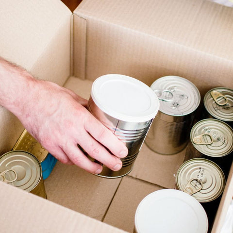 Box With Canned Donations