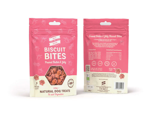 Best In Show Dog Peanut Butter & Jelly Biscuit Bites 100g Natural Dog Treats