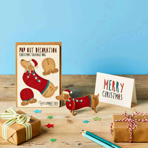 Pop Out Card Company Merry Christmas Sausage Dog | Gifts for animal lovers