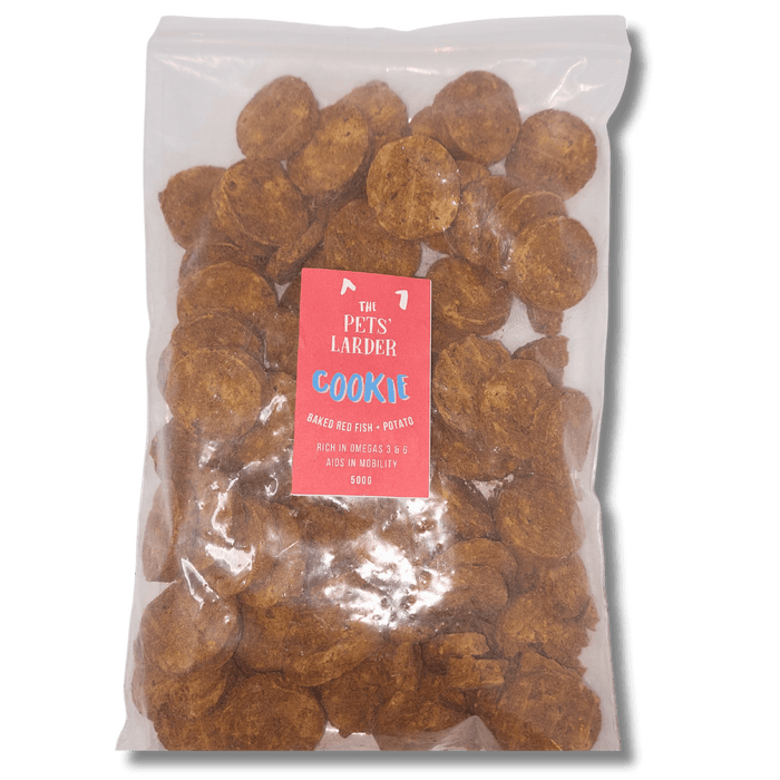The Pets Larder Baked Red Fish, White Fish & Potato Cookies Natural Baked Dog Treats