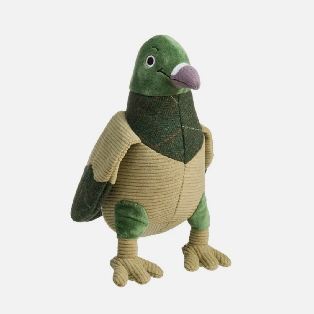 House of Paws Green Tweed Pigeon Dog Toy