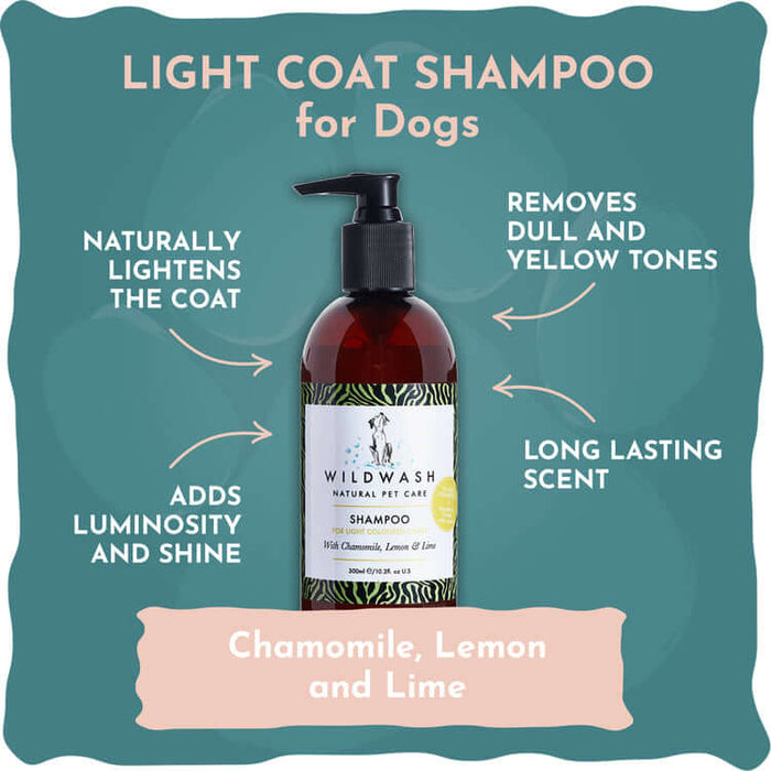 WildWash Shampoo For Light Coloured Coats 300ml | Natural grooming