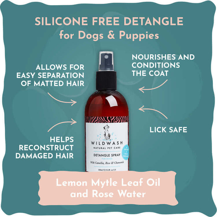 WildWash Detangle Spray for Puppies and Dogs | Natural grooming 