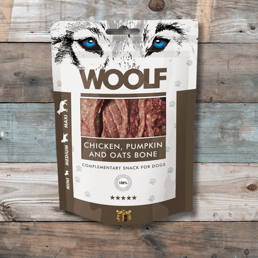 Woof Chicken, Pumpkin and Oats Bone | Natural treats for dogs.