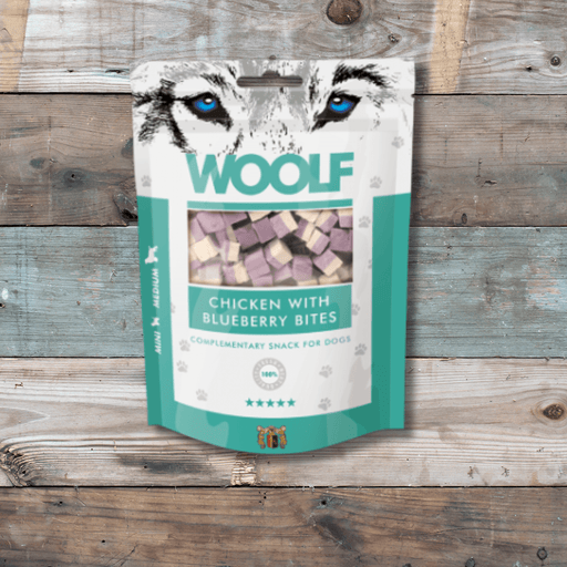 Woof Chicken with Blueberry Bites | Natural treats for dogs.
