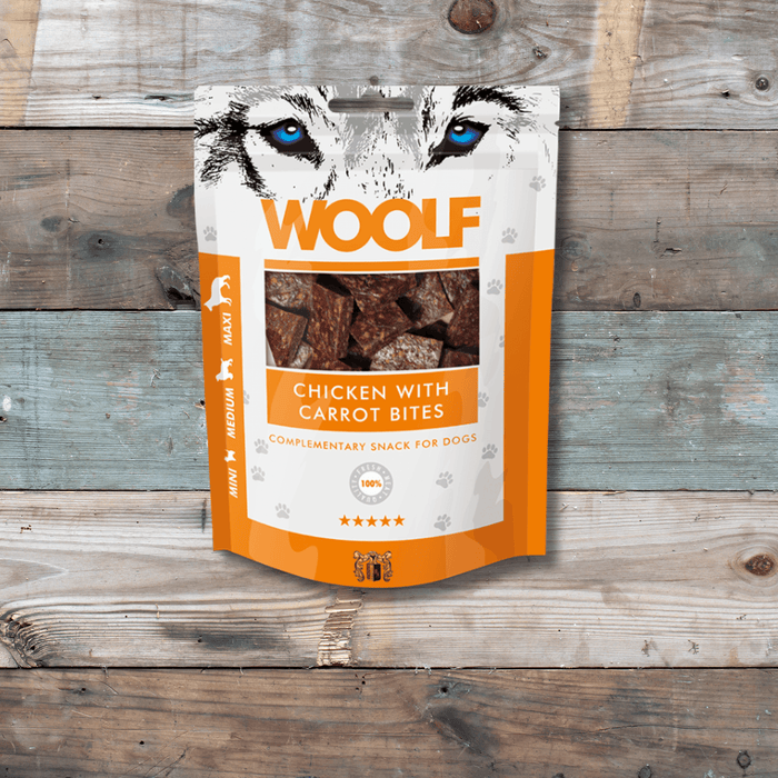 Woof Chicken with Carrot Bites | Natural treats for dogs.