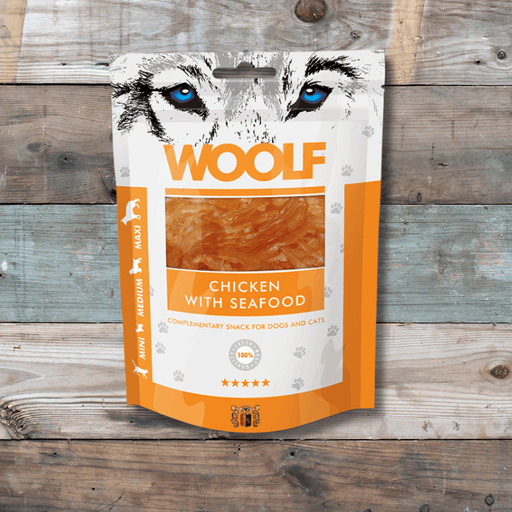 Woof Chicken with Seafood | Natural treats for dogs.