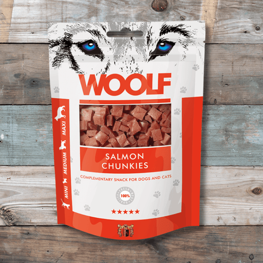 Woof Salmon Chunkies | Natural treats for dogs.