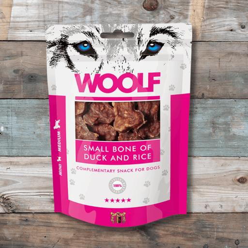 Woolf Small Bone of Duck and Rice | Natural treats for dogs.