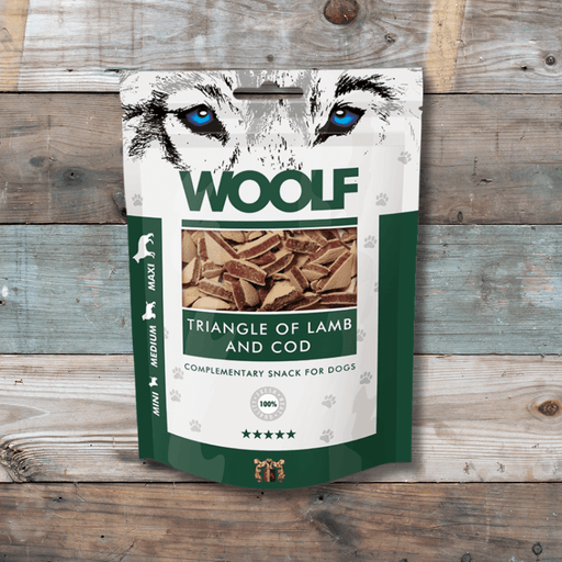 Woolf Triangle of Lamb and Cod | Natural treats for dogs.