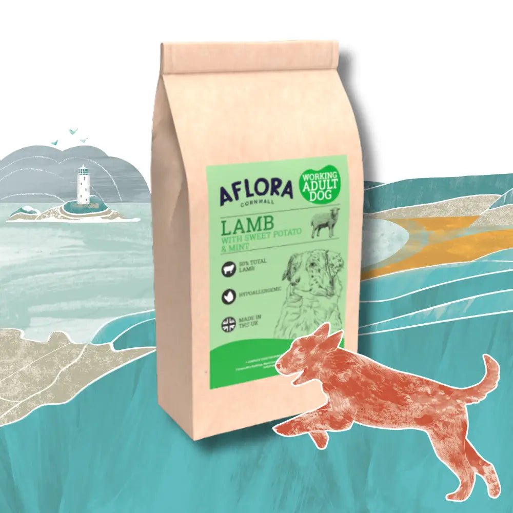 Aflora Lamb Grain Free Dog Food bag showcasing premium grain free lamb formula